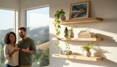 How to Decorate Floating Shelves in Living Room
