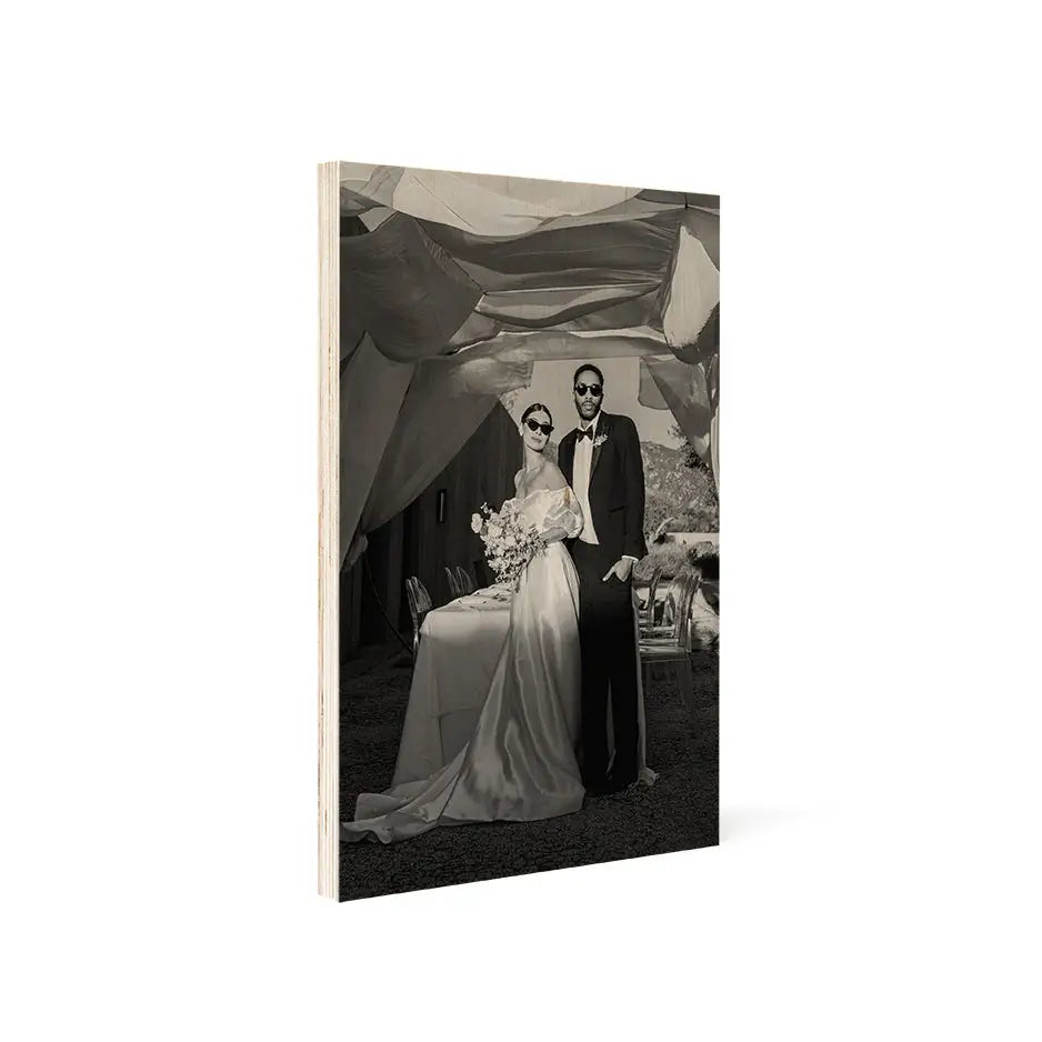 8x12 Vintage Matte Wedding Portrait Wood Print 8x12 Vintage Matte Wedding Portrait Wood Print