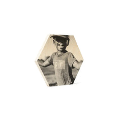 8x8 Birch Hexagon Vintage Matte Wood Print