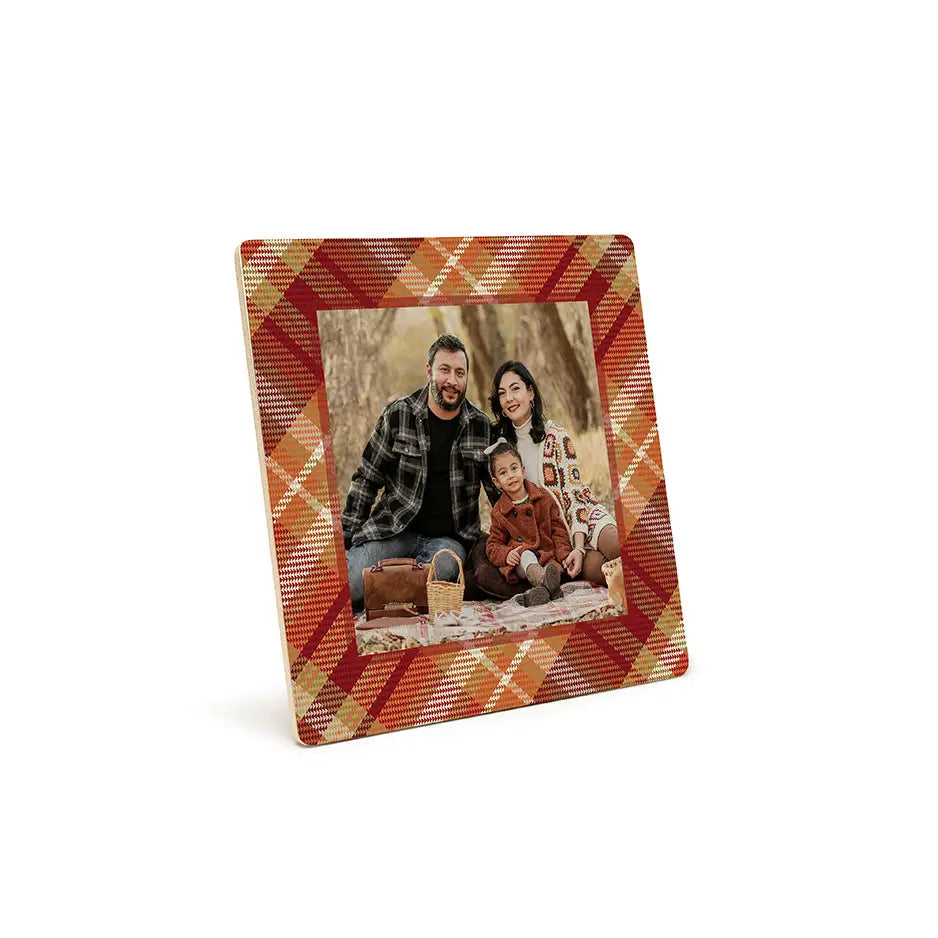 Fall Plaid Warm Autumn Photo Tile Pattern Decor