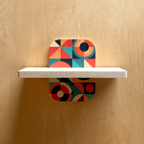 Geometric patterned sturdy wall shelf displayed in Simple Sturdy Wall Shelf product